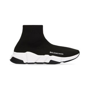 BALENCIAGA | SPEED RECYCLED KNIT SNEAKER IN BLACK/WHITE